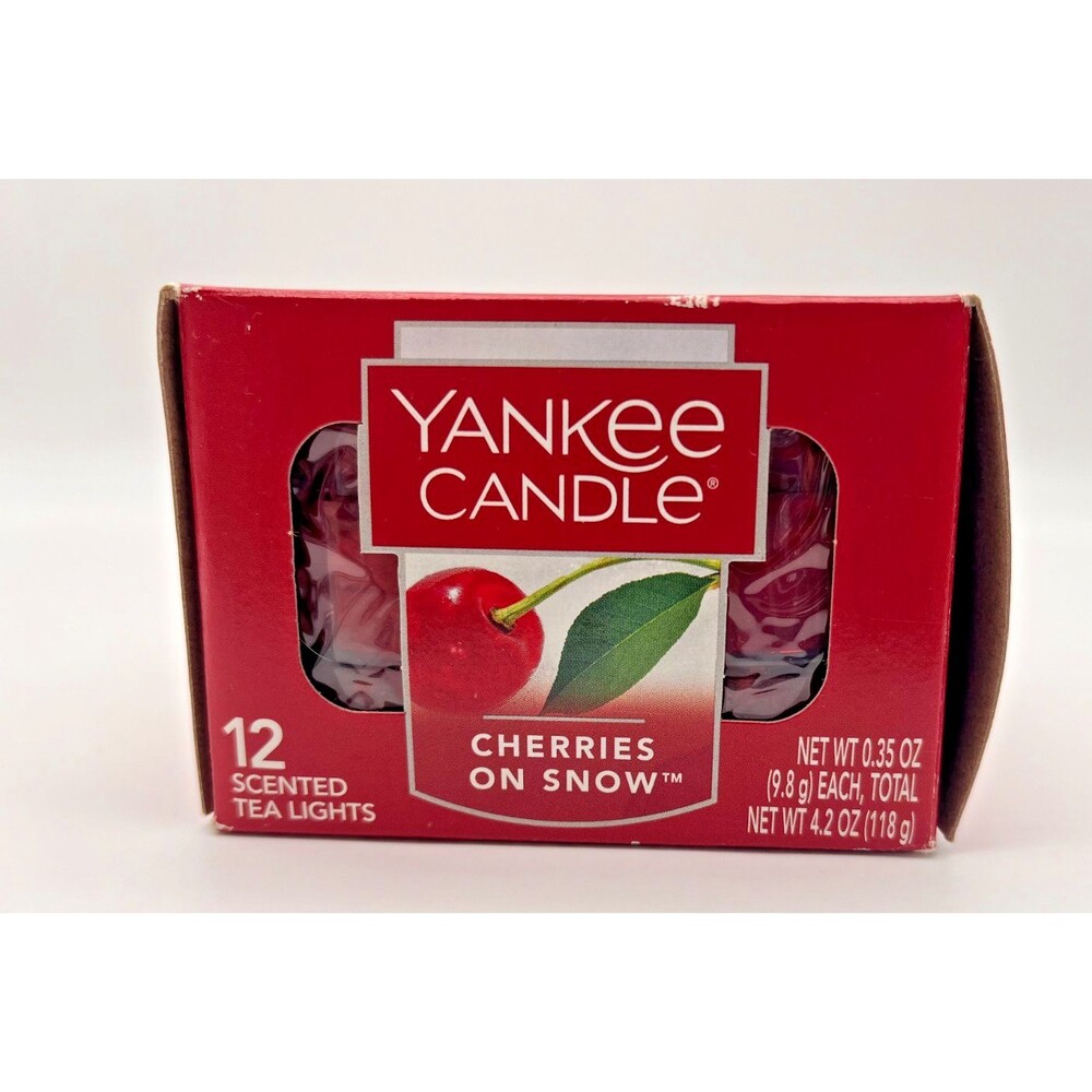 Yankee Candle Cherries On Snow Tea Light Candles Box of 11 Red